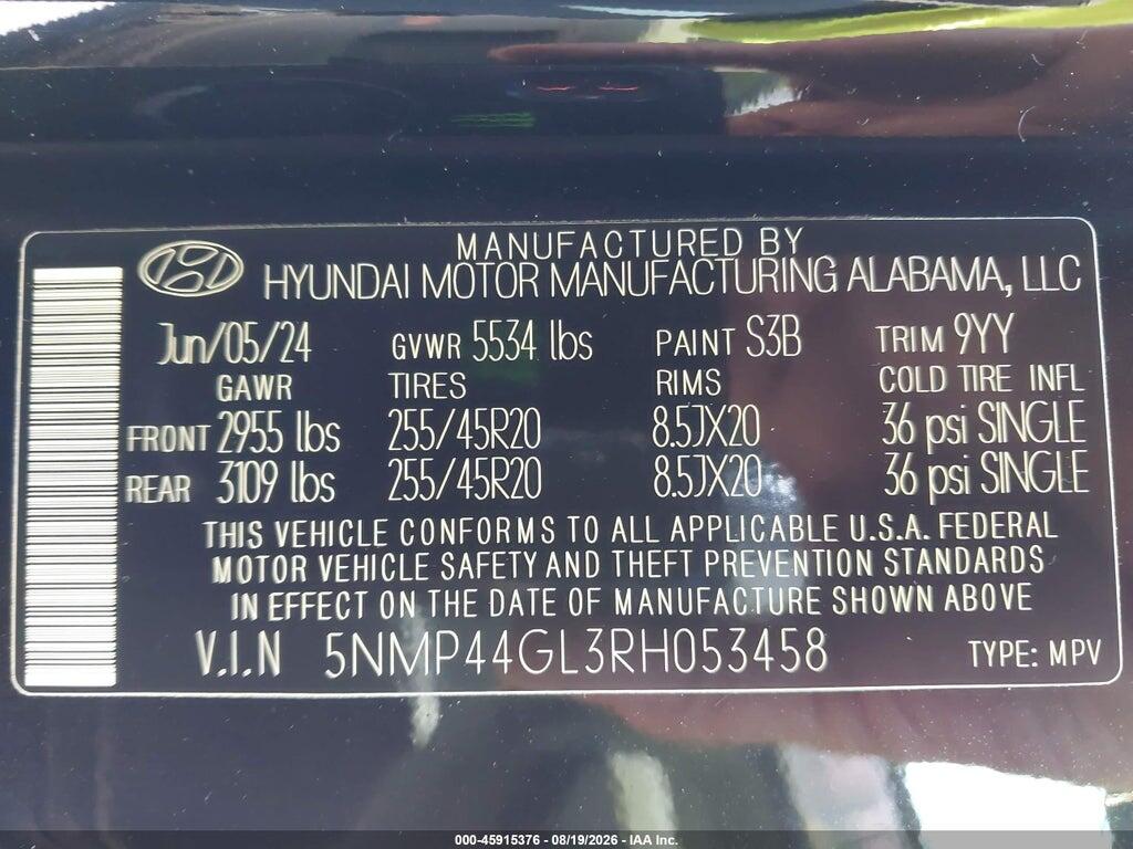 5NMP44GL3RH053458 2024 HYUNDAI SANTA FE photo no. 9