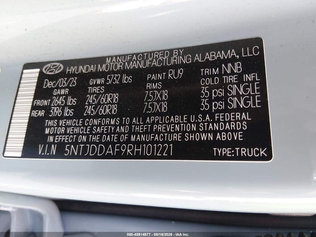 5NTJDDAF9RH101221 2024 HYUNDAI SANTA CRUZ photo no. 9