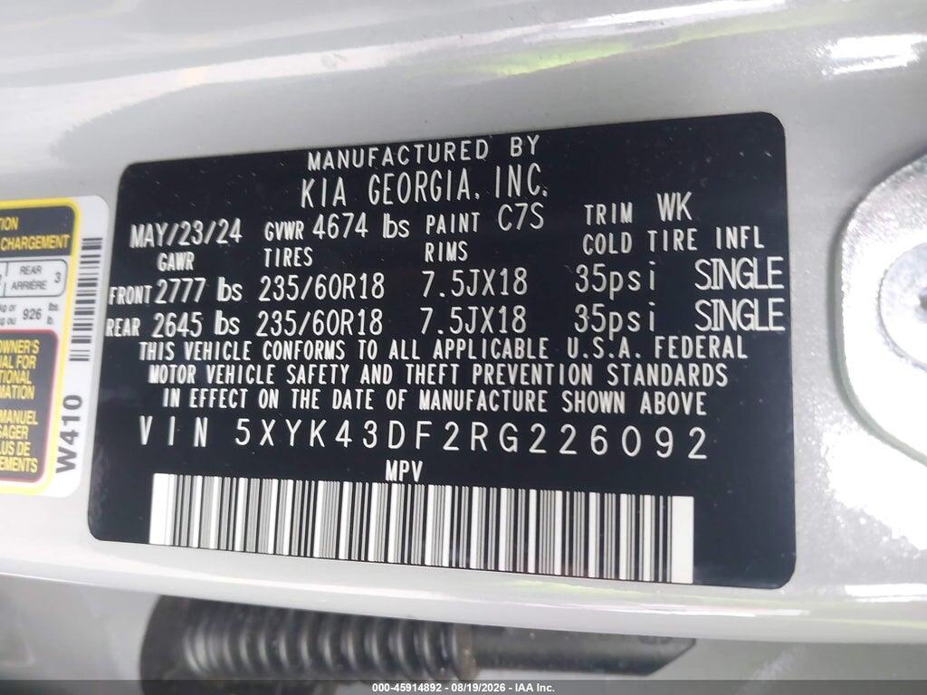 5XYK43DF2RG226092 2024 KIA SPORTAGE photo no. 9