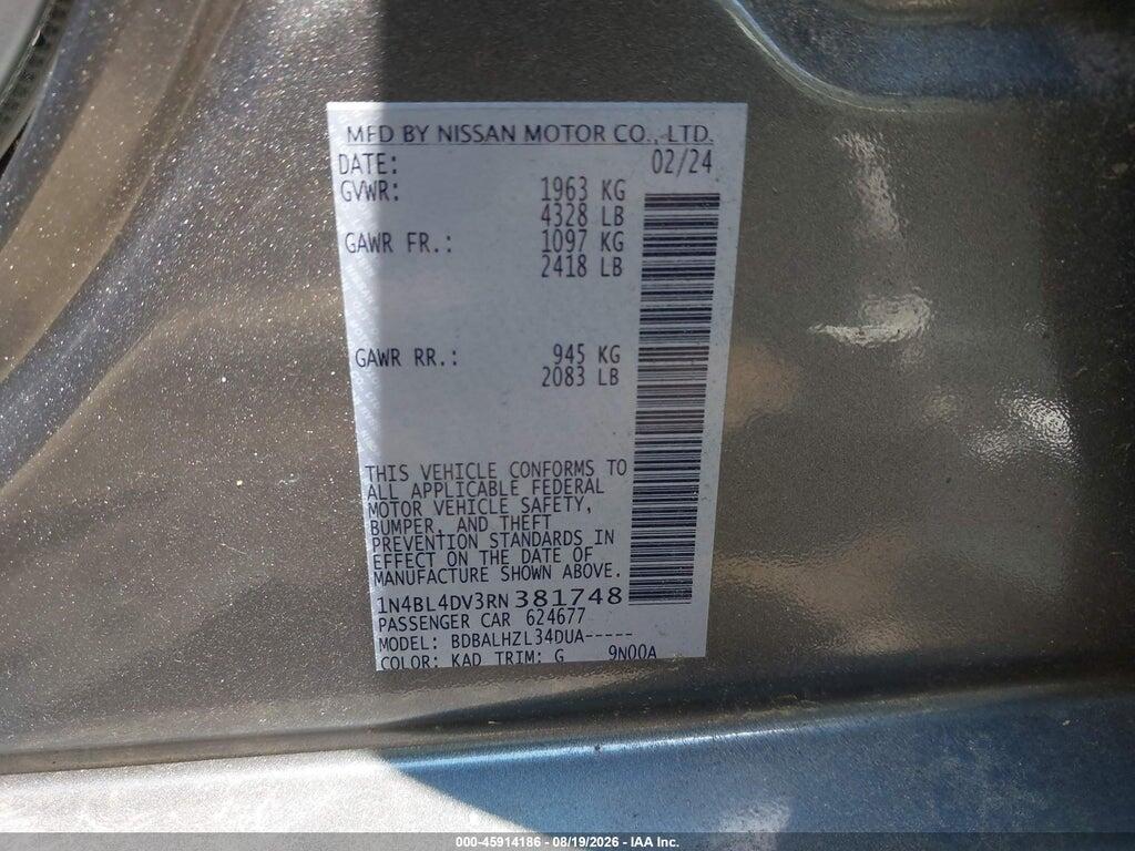 1N4BL4DV3RN381748 2024 NISSAN ALTIMA photo no. 9
