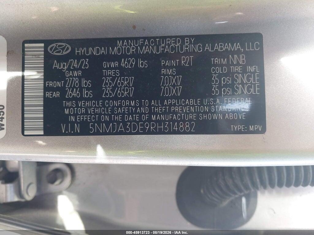 5NMJA3DE9RH314882 2024 HYUNDAI TUCSON photo no. 9