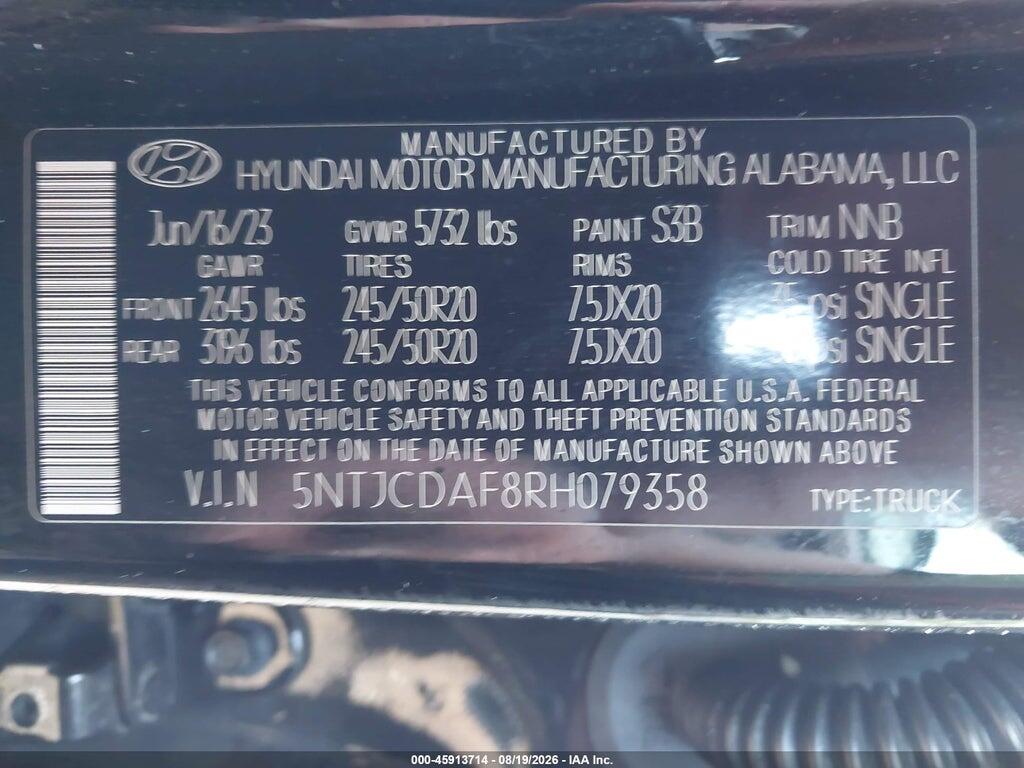 5NTJCDAF8RH079358 2024 HYUNDAI SANTA CRUZ photo no. 9