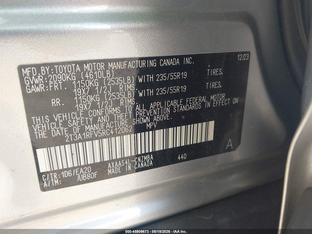2T3A1RFV5RC412062 2024 TOYOTA RAV4 photo no. 9