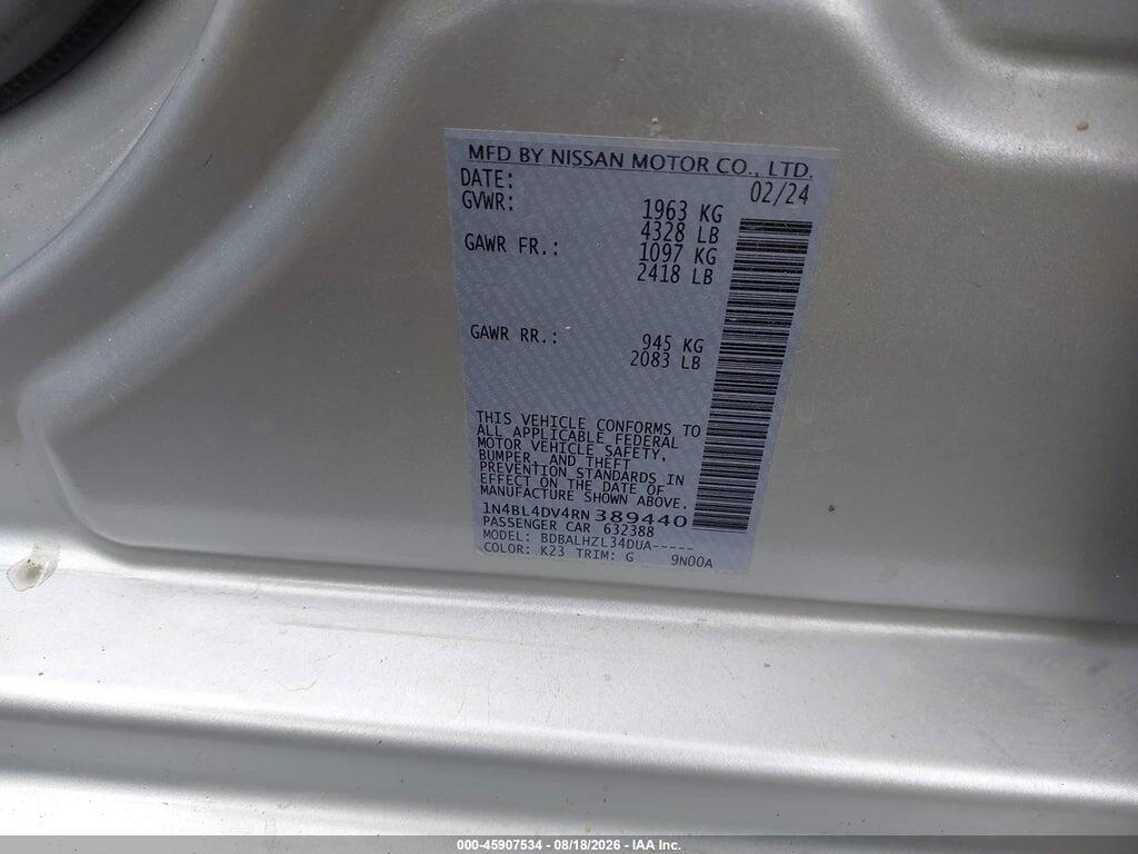 1N4BL4DV4RN389440 2024 NISSAN ALTIMA photo no. 9