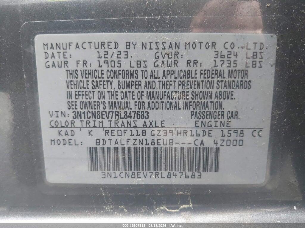 3N1CN8EV7RL847683 2024 NISSAN VERSA photo no. 9