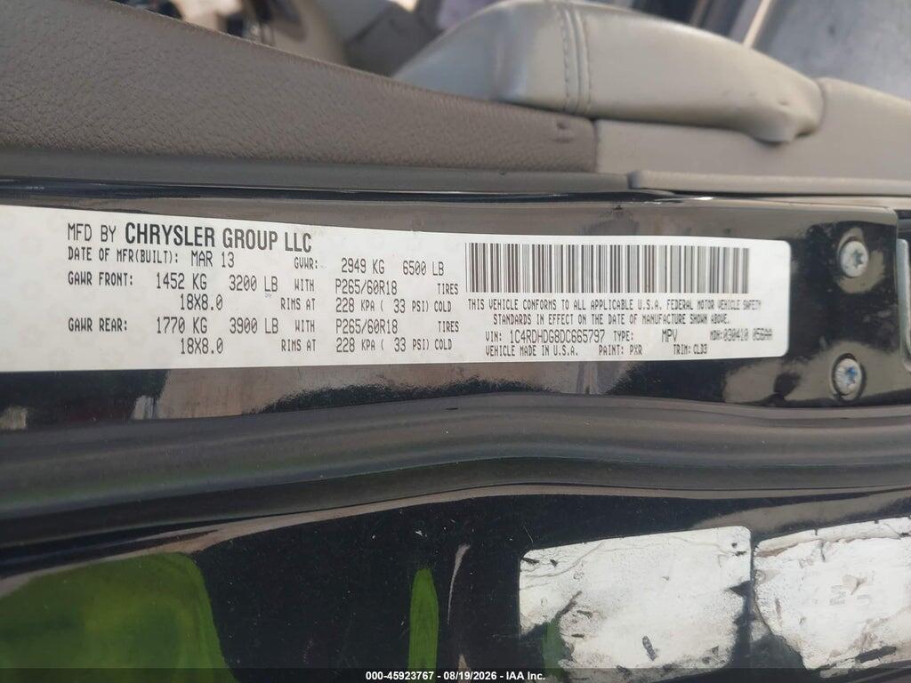 1C4RDHDG8DC665797 2013 DODGE DURANGO photo no. 9