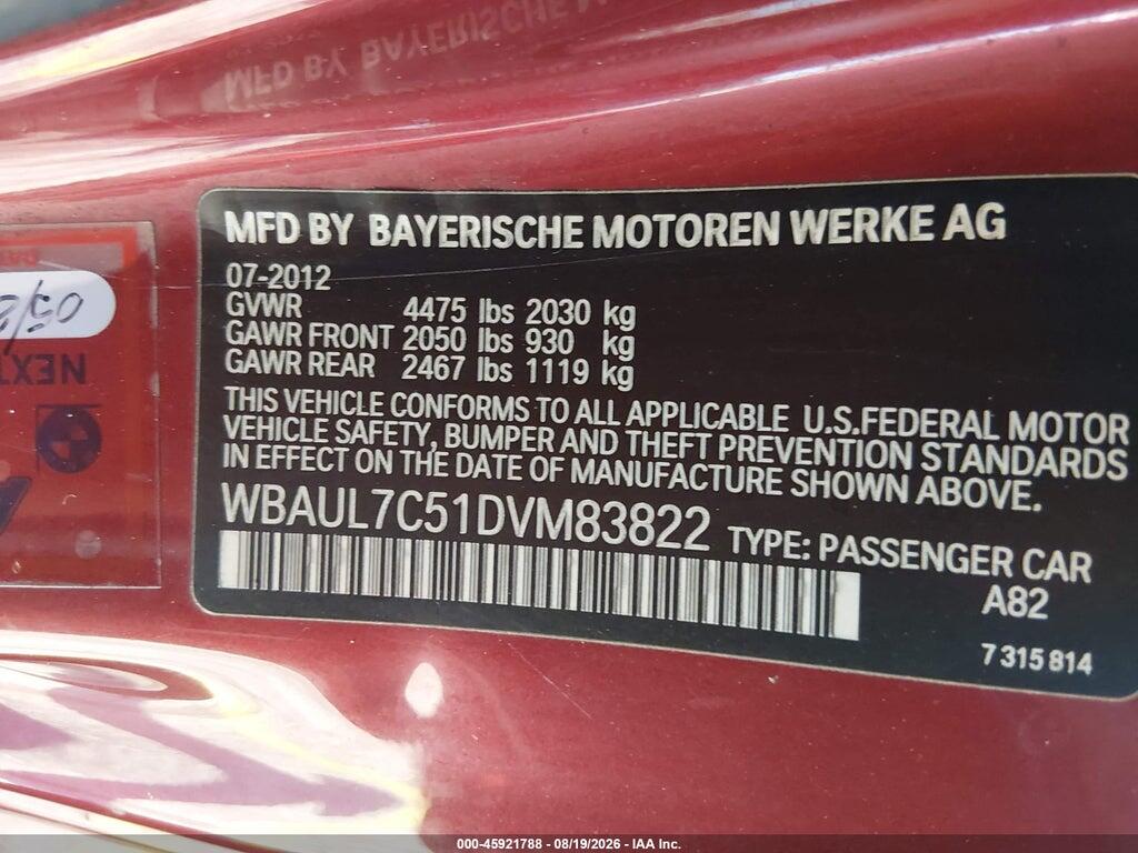 WBAUL7C51DVM83822 2013 BMW 128I photo no. 9
