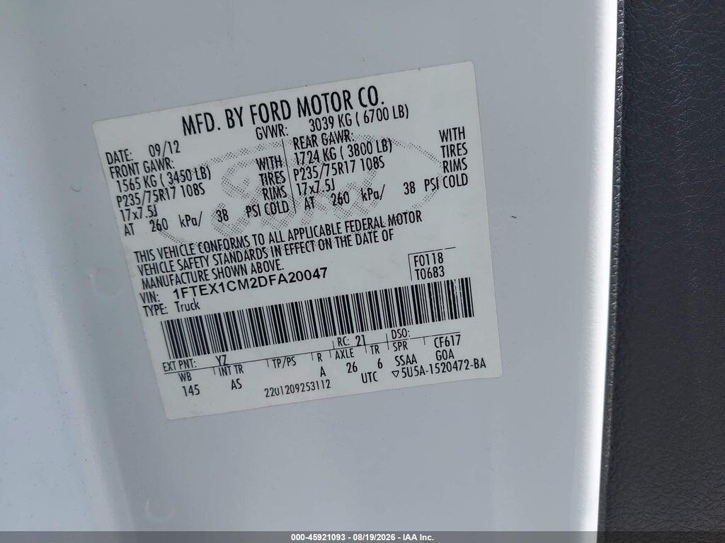 1FTEX1CM2DFA20047 2013 FORD F-150 photo no. 9