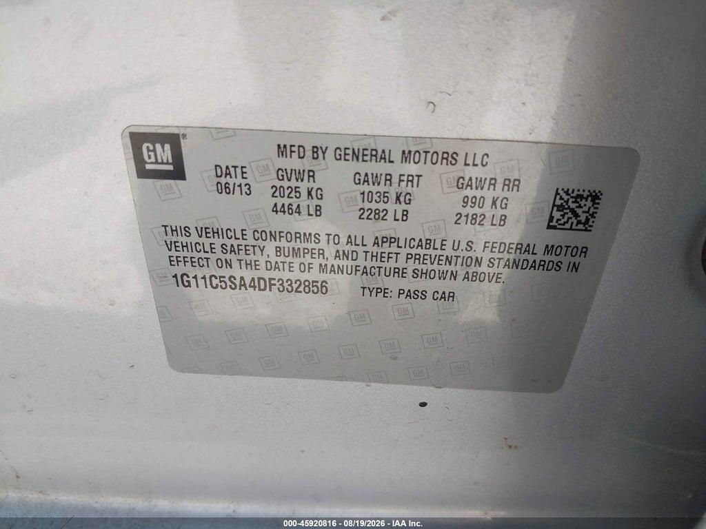 1G11C5SA4DF332856 2013 CHEVROLET MALIBU photo no. 9