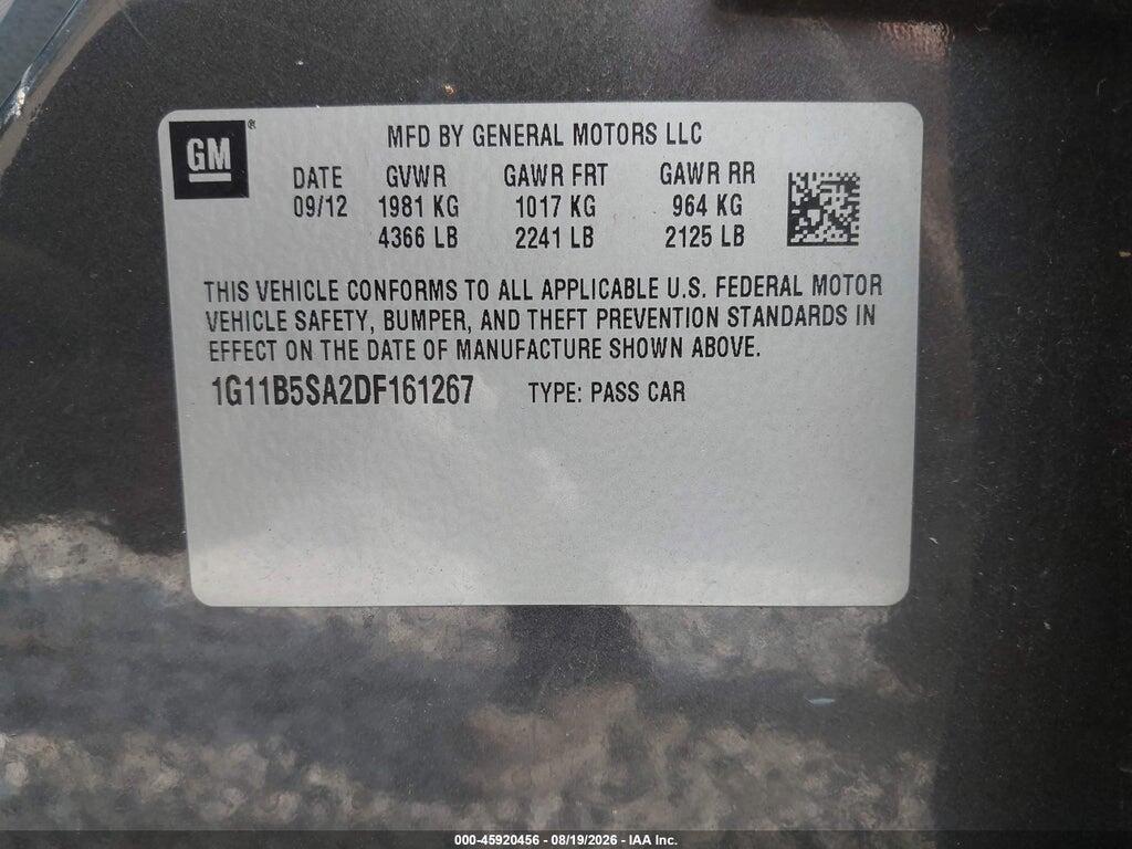 1G11B5SA2DF161267 2013 CHEVROLET MALIBU photo no. 9