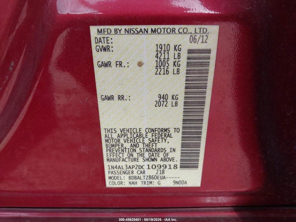 1N4AL3AP2DC109918 2013 NISSAN ALTIMA photo no. 9