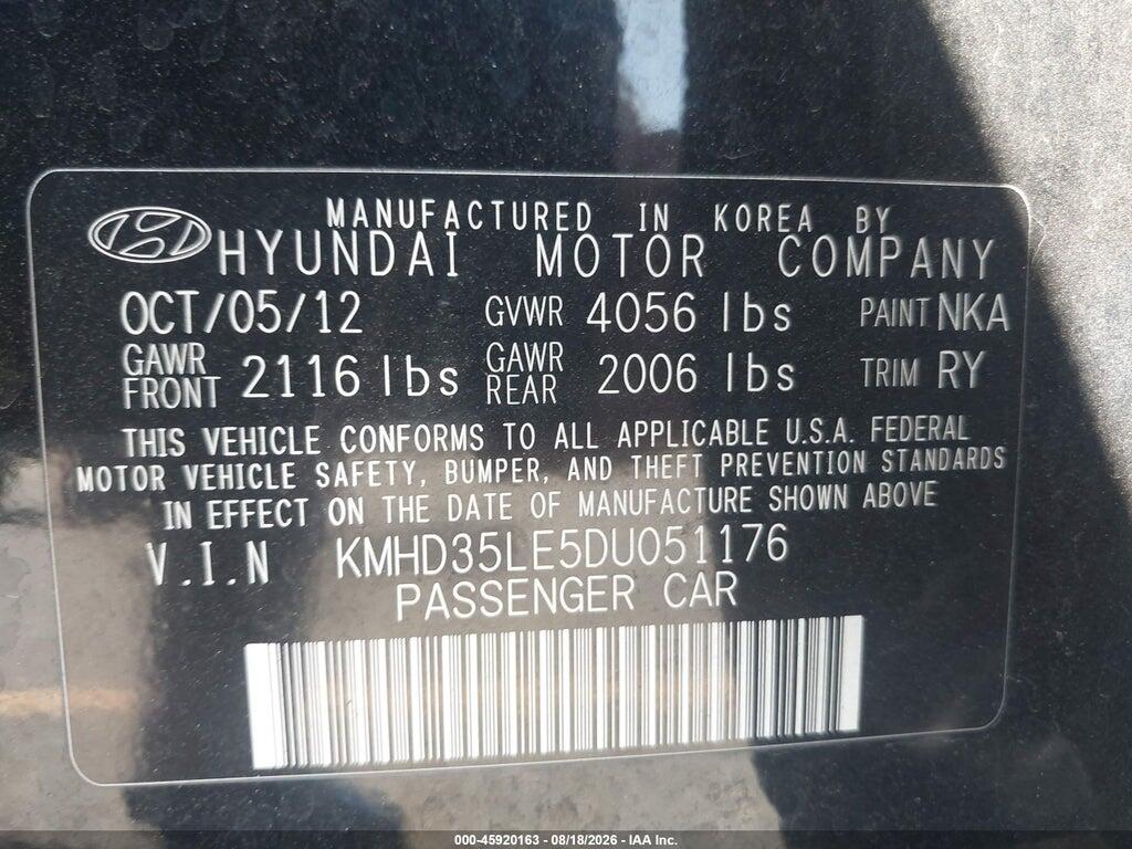 KMHD35LE5DU051176 2013 HYUNDAI ELANTRA GT photo no. 9