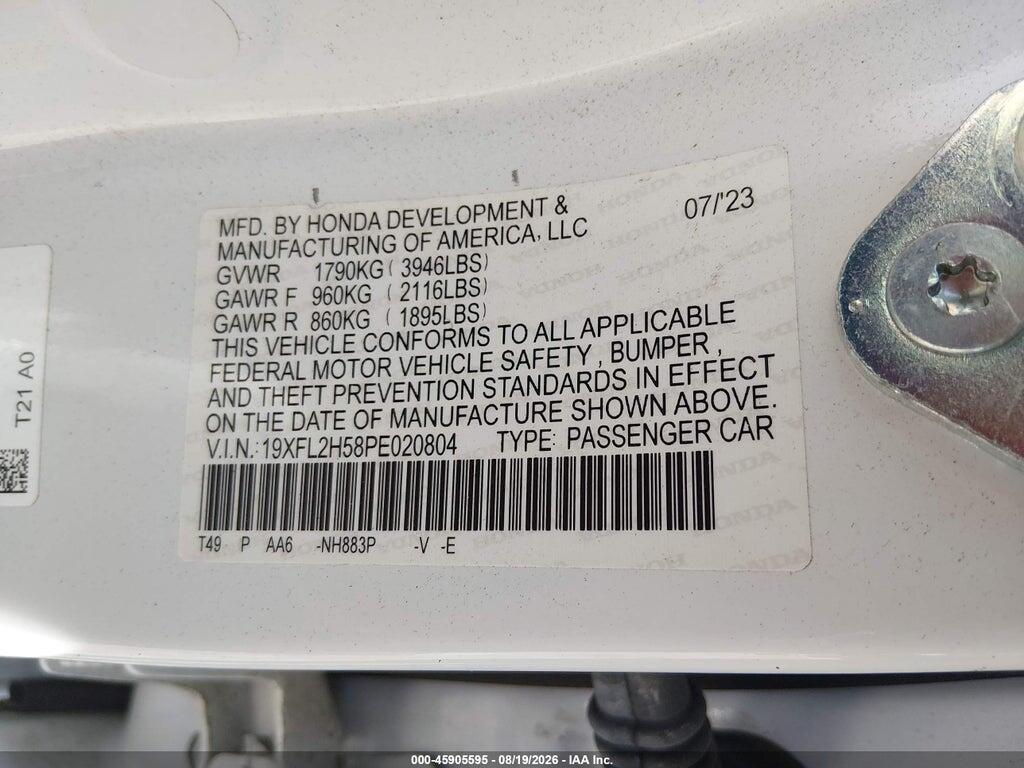 19XFL2H58PE020804 2023 HONDA CIVIC photo no. 9