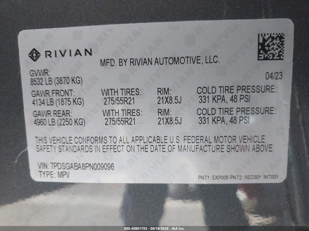 7PDSGABA8PN009096 2023 RIVIAN R1S photo no. 9