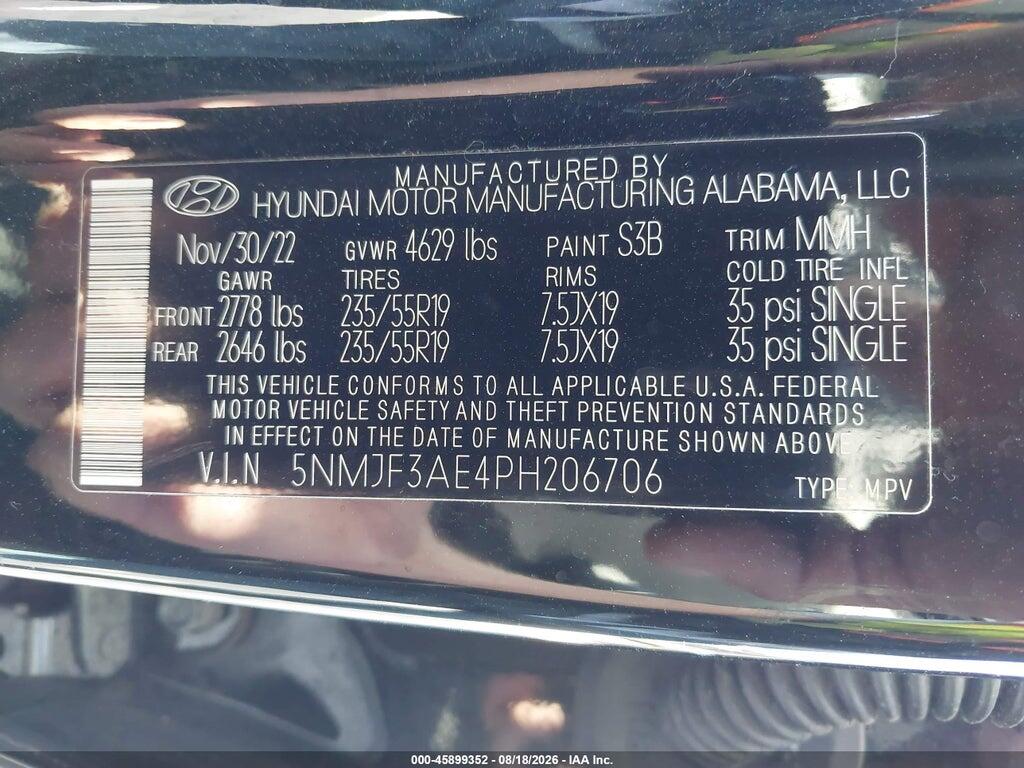 5NMJF3AE4PH206706 2023 HYUNDAI TUCSON photo no. 9