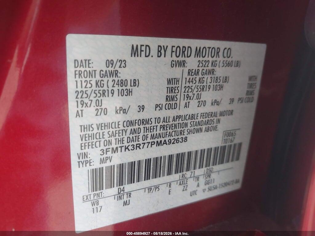3FMTK3R77PMA92638 2023 FORD MUSTANG MACH-E photo no. 9