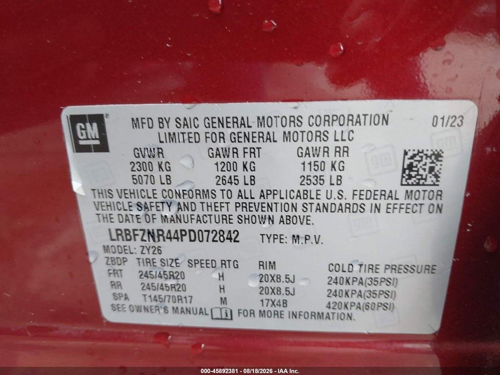 LRBFZNR44PD072842 2023 BUICK ENVISION photo no. 9
