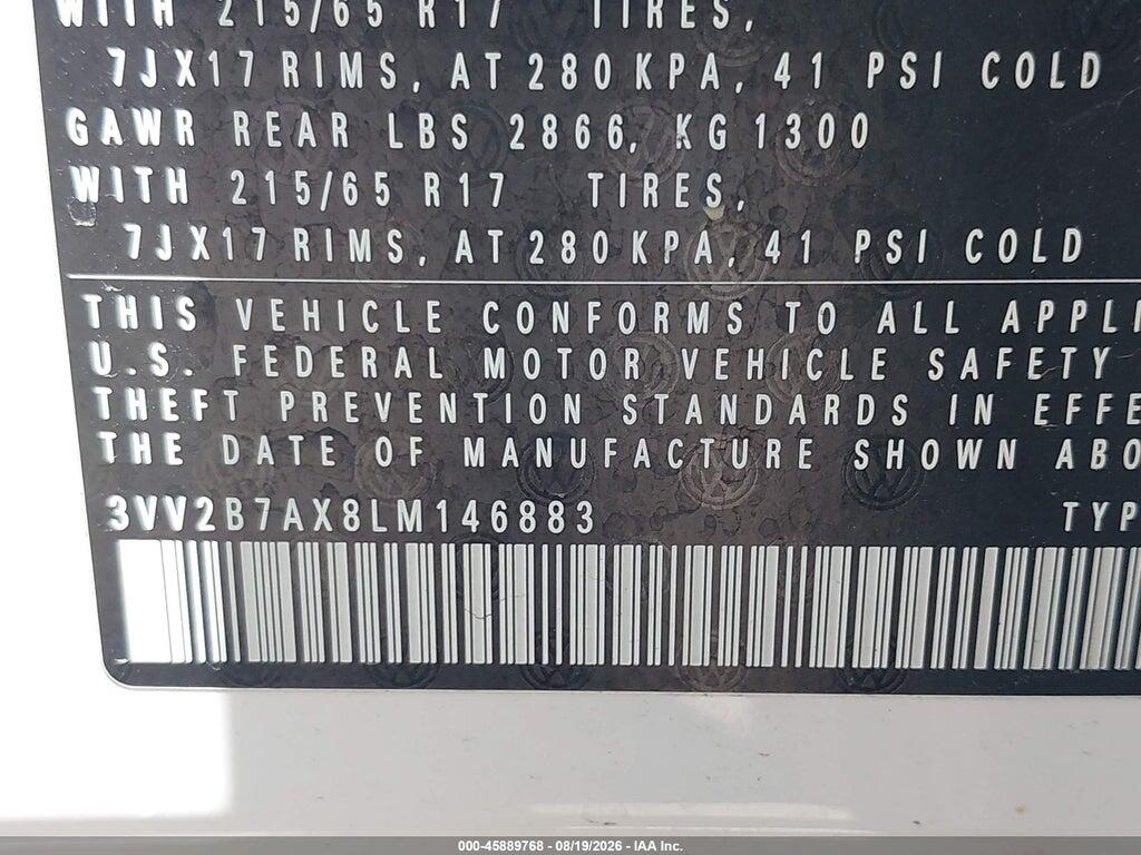 3VV2B7AX8LM146883 2020 VOLKSWAGEN TIGUAN photo no. 9