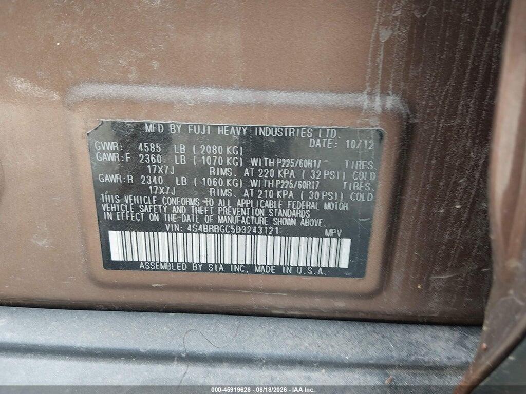 4S4BRBGC5D3243121 2013 SUBARU OUTBACK photo no. 9