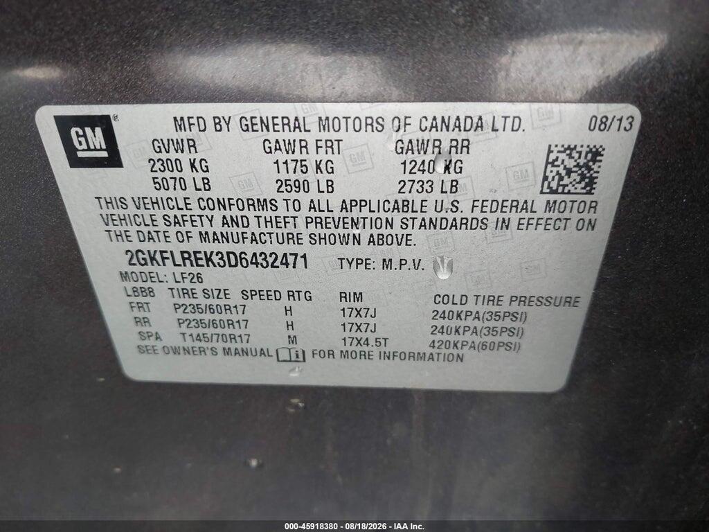 2GKFLREK3D6432471 2013 GMC TERRAIN photo no. 9