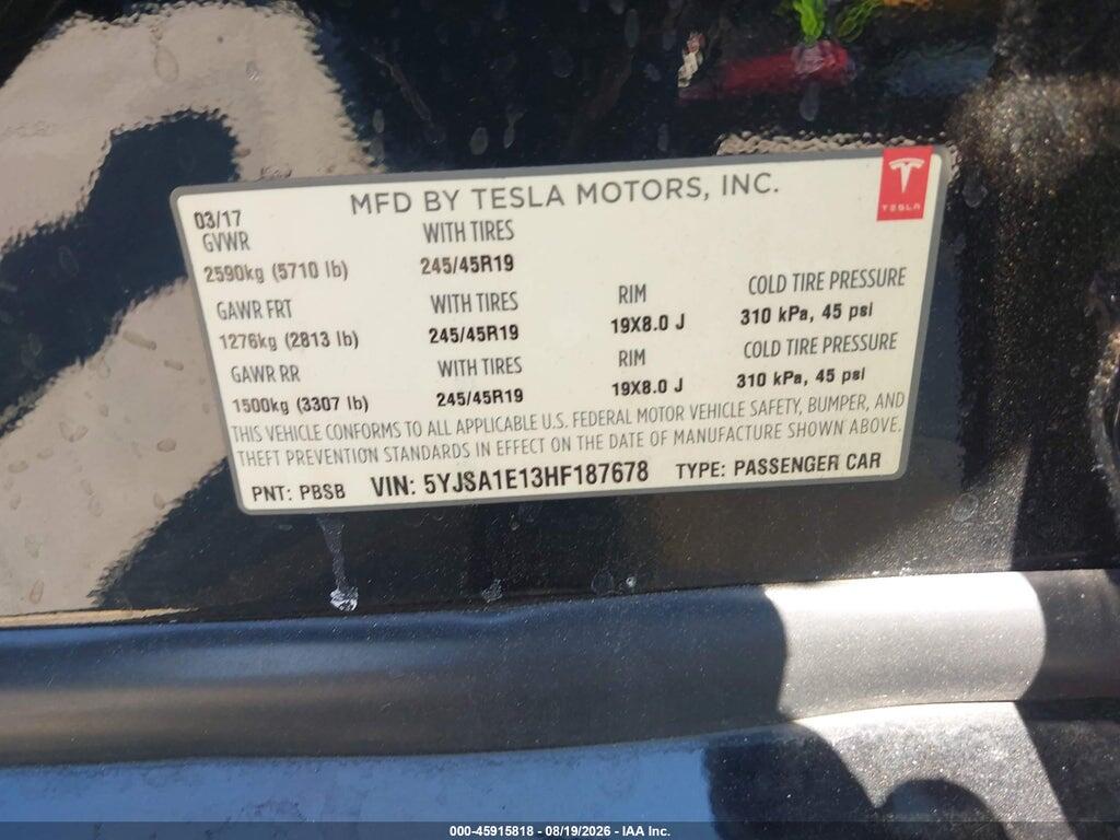 5YJSA1DN2DFP27200 2013 TESLA MODEL S photo no. 9