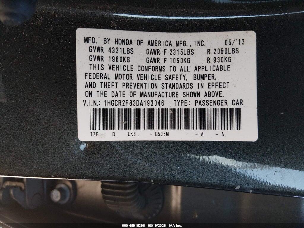 1HGCR2F83DA193046 2013 HONDA ACCORD photo no. 9