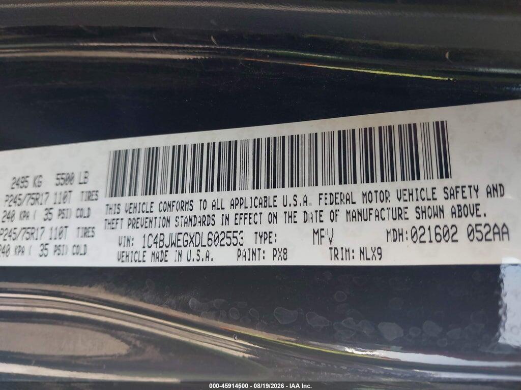 1C4BJWEGXDL602553 2013 JEEP WRANGLER UNLIMITED photo no. 9