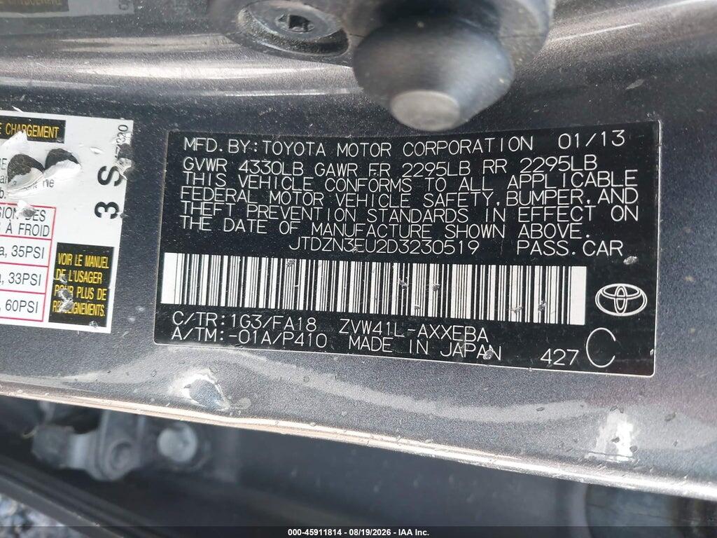 JTDZN3EU2D3230519 2013 TOYOTA PRIUS V photo no. 9