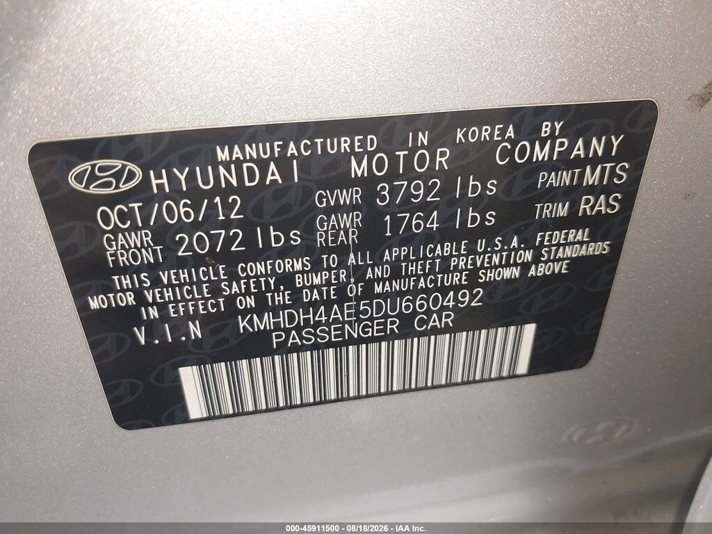 KMHDH4AE5DU660492 2013 HYUNDAI ELANTRA photo no. 9