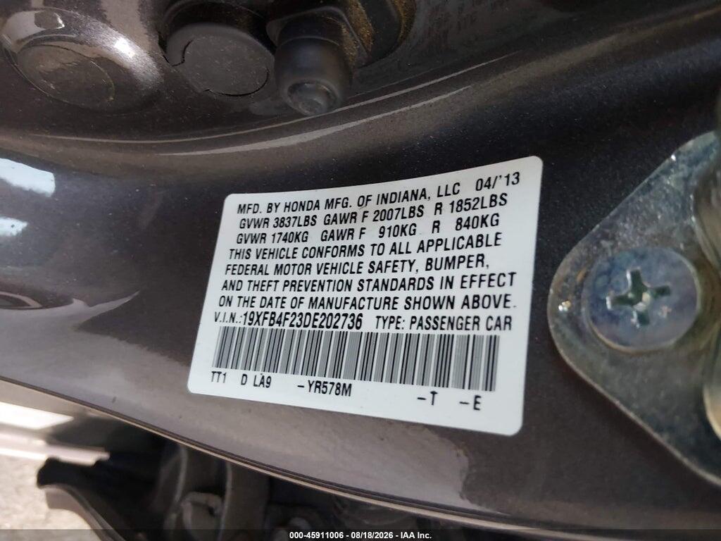 19XFB4F23DE202736 2013 HONDA CIVIC HYBRID photo no. 9