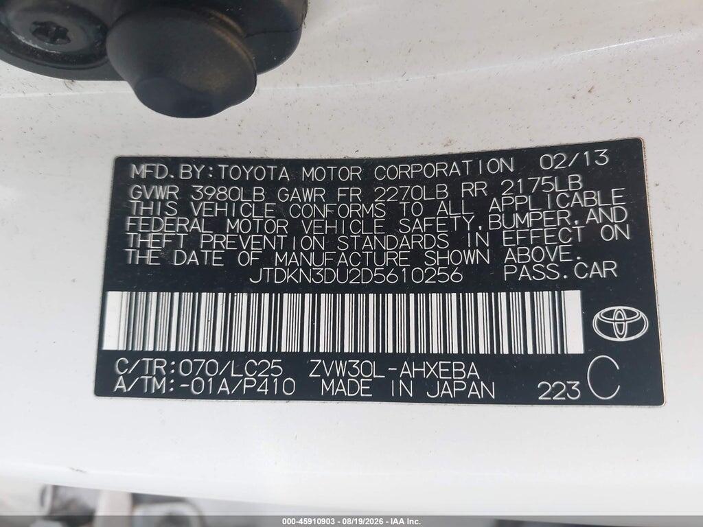 JTDKN3DU2D5610256 2013 TOYOTA PRIUS photo no. 9