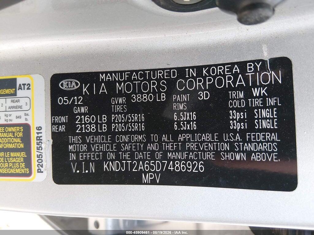 KNDJT2A65D7486926 2013 KIA SOUL photo no. 9