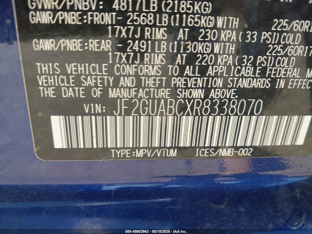 JF2GUABCXR8338070 2024 SUBARU CROSSTREK photo no. 9
