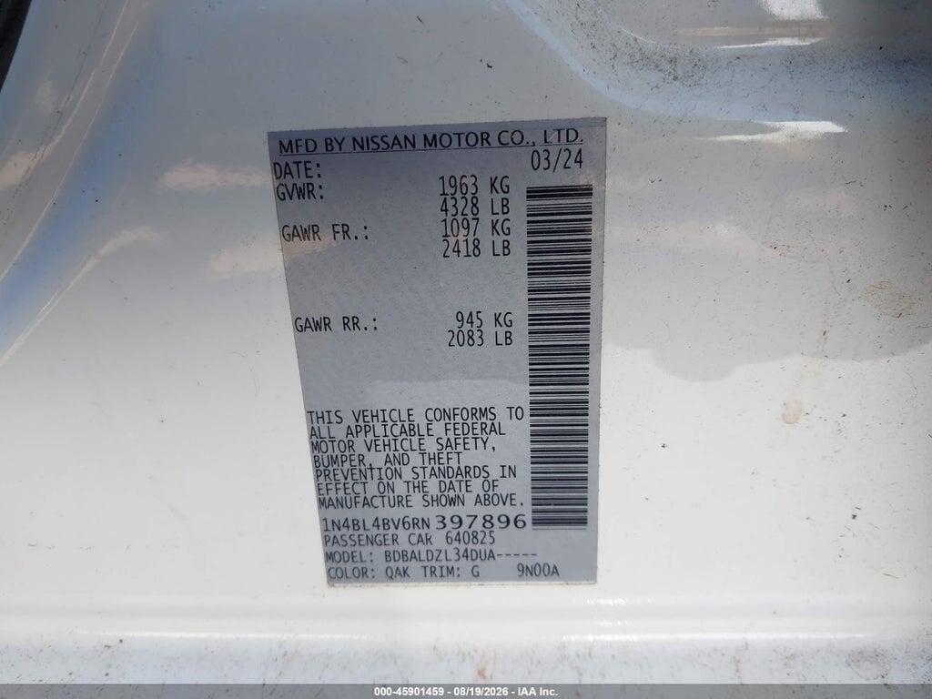 1N4BL4BV6RN397896 2024 NISSAN ALTIMA photo no. 9