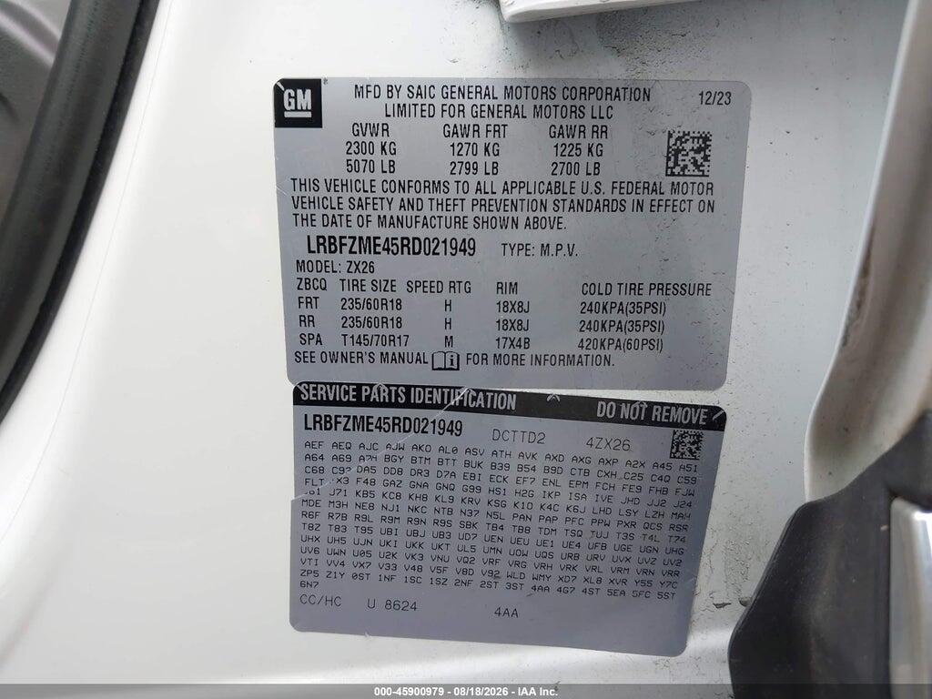 LRBFZME45RD021949 2024 BUICK ENVISION photo no. 9