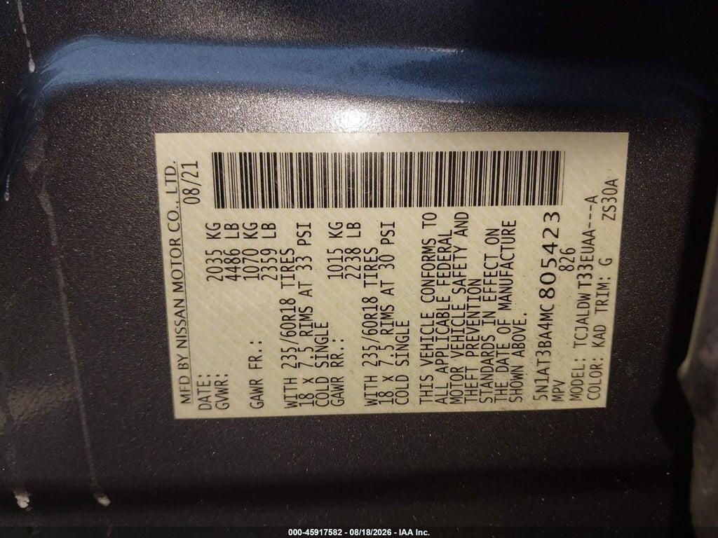 5N1AT3BA4MC805423 2021 NISSAN ROGUE photo no. 9