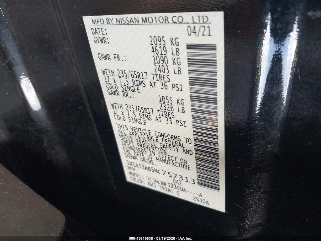 5N1AT3AB5MC757313 2021 NISSAN ROGUE photo no. 9