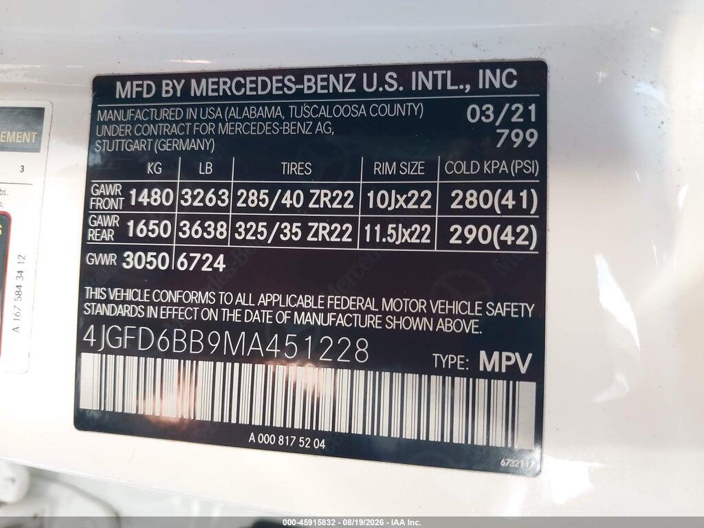 4JGFD6BB9MA451228 2021 MERCEDES-BENZ AMG GLE 53 COUPE photo no. 9