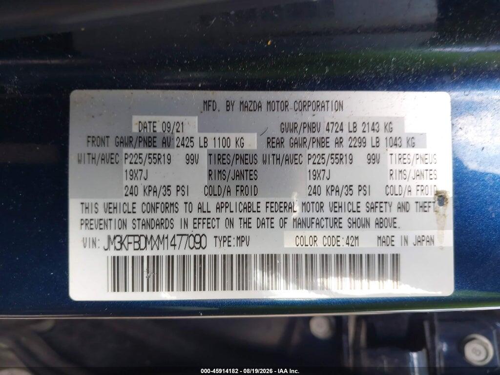 JM3KFBDMXM1477090 2021 MAZDA CX-5 photo no. 9
