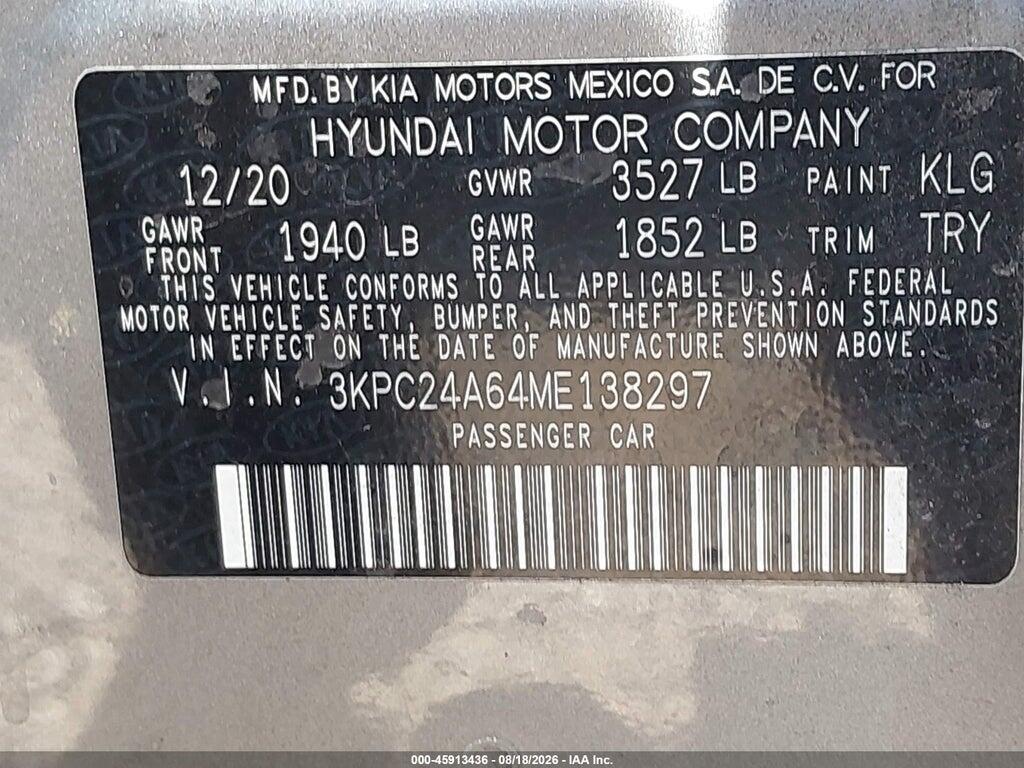 3KPC24A64ME138297 2021 HYUNDAI ACCENT photo no. 9