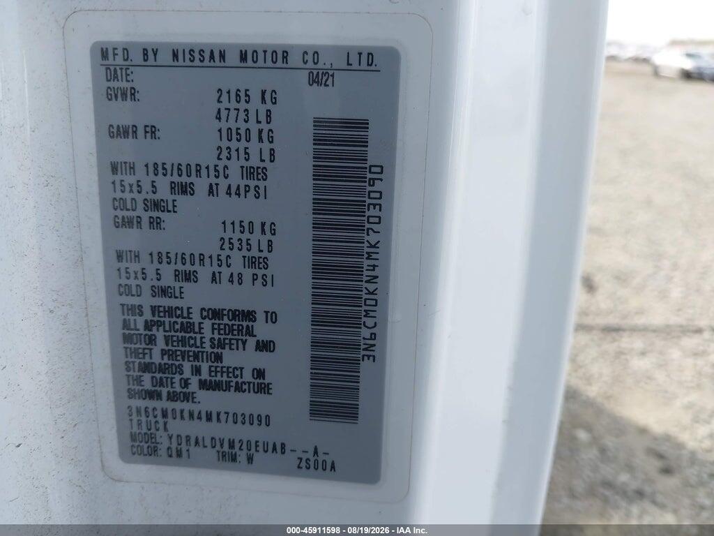 3N6CM0KN4MK703090 2021 NISSAN NV200  CARGO photo no. 9