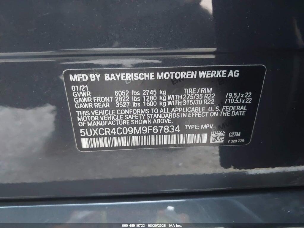 5UXCR4C09M9F67834 2021 BMW X5 photo no. 9