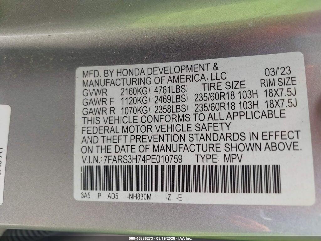 7FARS3H74PE010759 2023 HONDA CR-V photo no. 9