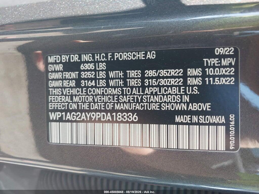 WP1AG2AY9PDA18336 2023 PORSCHE CAYENNE photo no. 9