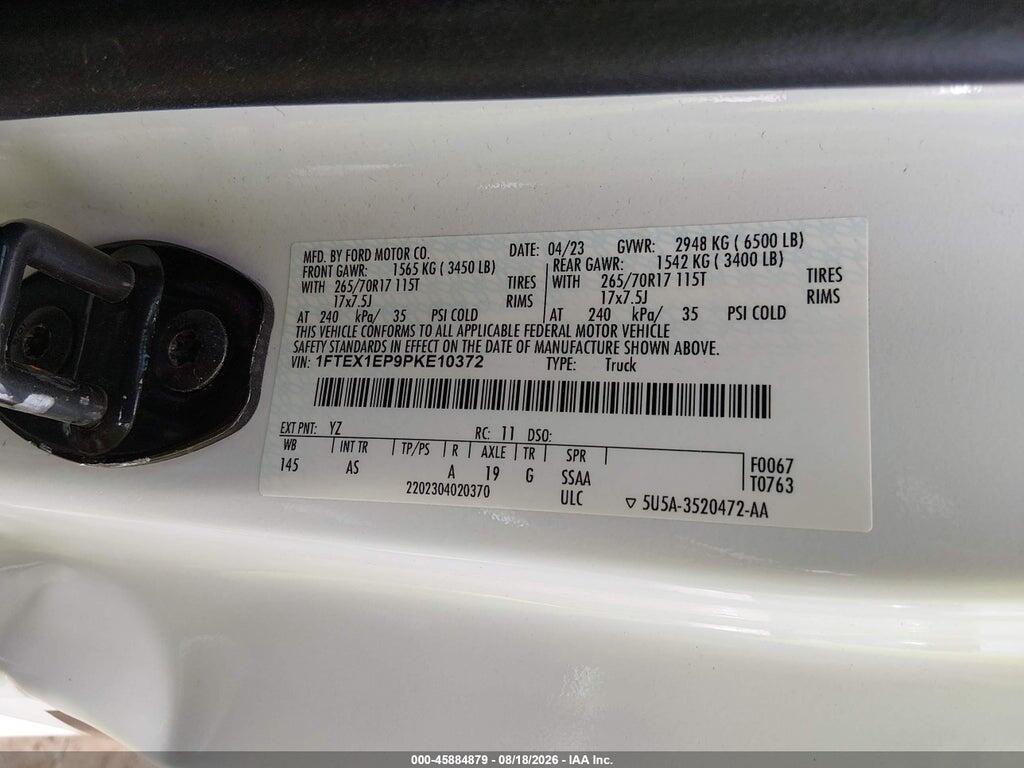 1FTEX1EP9PKE10372 2023 FORD F-150 photo no. 9