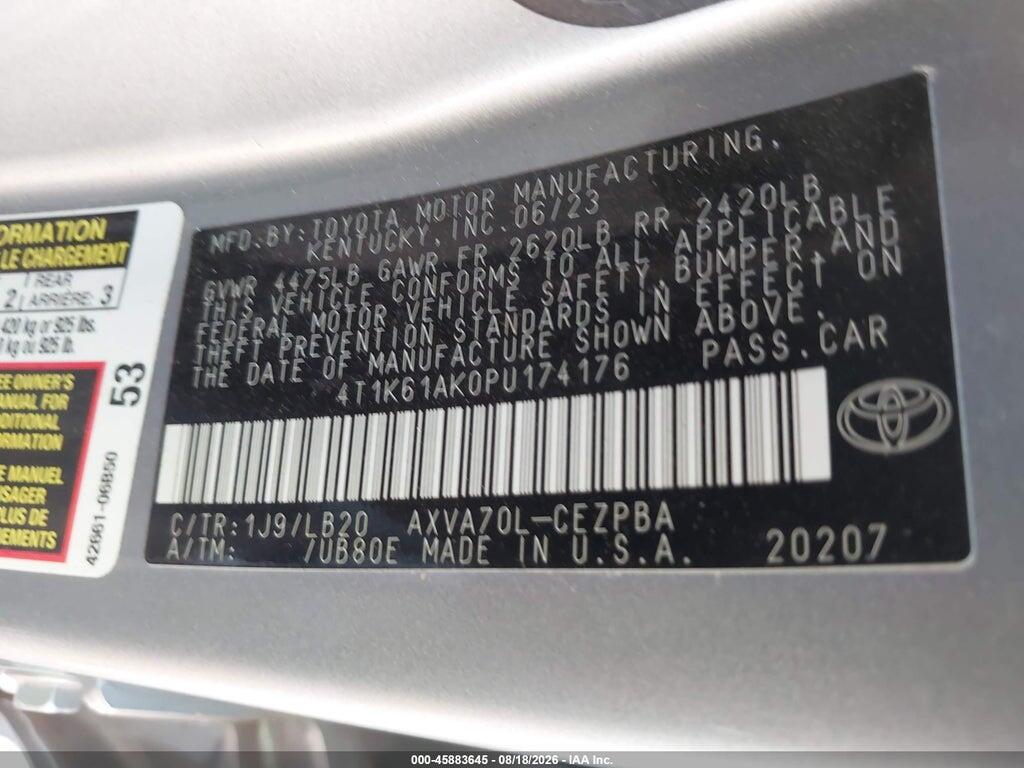 4T1K61AK0PU174176 2023 TOYOTA CAMRY photo no. 9