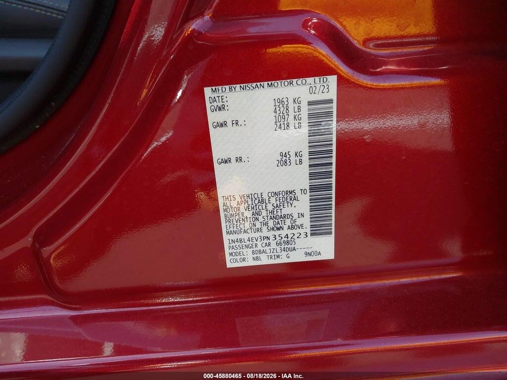 1N4BL4EV3PN354223 2023 NISSAN ALTIMA photo no. 9