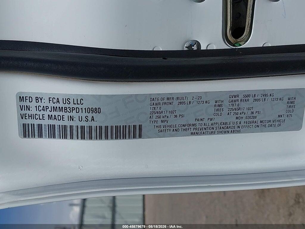 1C4PJMMB3PD110980 2023 JEEP CHEROKEE photo no. 9