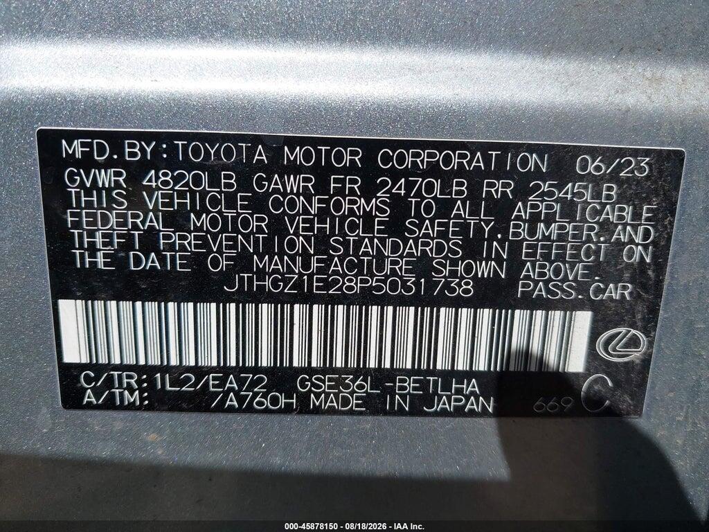 JTHGZ1E28P5031738 2023 LEXUS IS 350 photo no. 9