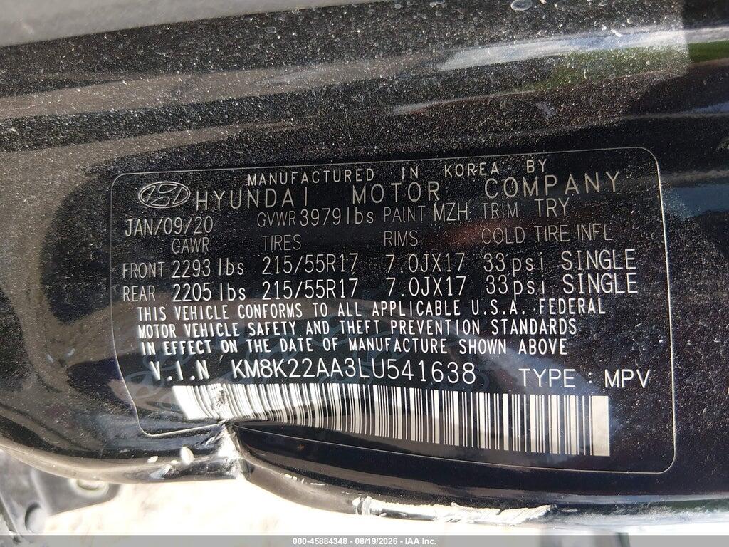 KM8K22AA3LU541638 2020 HYUNDAI KONA photo no. 9